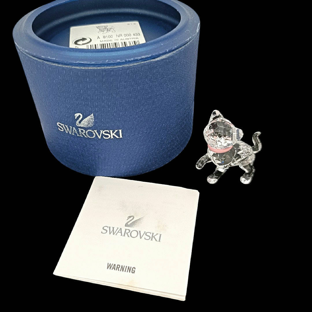 スワロフスキー♥箱付き 猫 ネコ 仔猫 レア 希少 置物 スワロフスキー♥箱付き 猫 ネコ 仔猫 レア 希少 置物