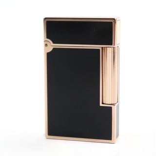 デュポン(DUPONT)の外装極美品○Dupont デュポン ライン2 ラッカー スクエアフォルム ローラー式 喫煙グッズ ガスライター ブラック ピンクゴールド フランス製 メンズ レディース 着火不可(タバコグッズ)