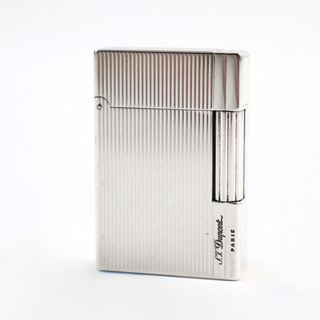 デュポン(DUPONT)の外装良品○Dupont デュポン ギャッツビー ストライプ柄 スクエアフォルム ローラー式 喫煙グッズ ガスライター シルバー フランス製 メンズ レディース 着火不可(タバコグッズ)