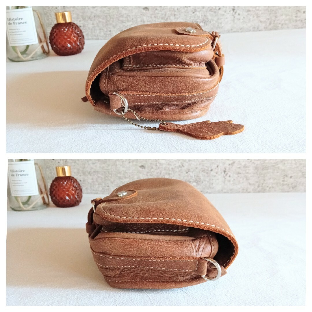 良品 ルーツ ビンテージ レザー 2way ショルダーバッグ