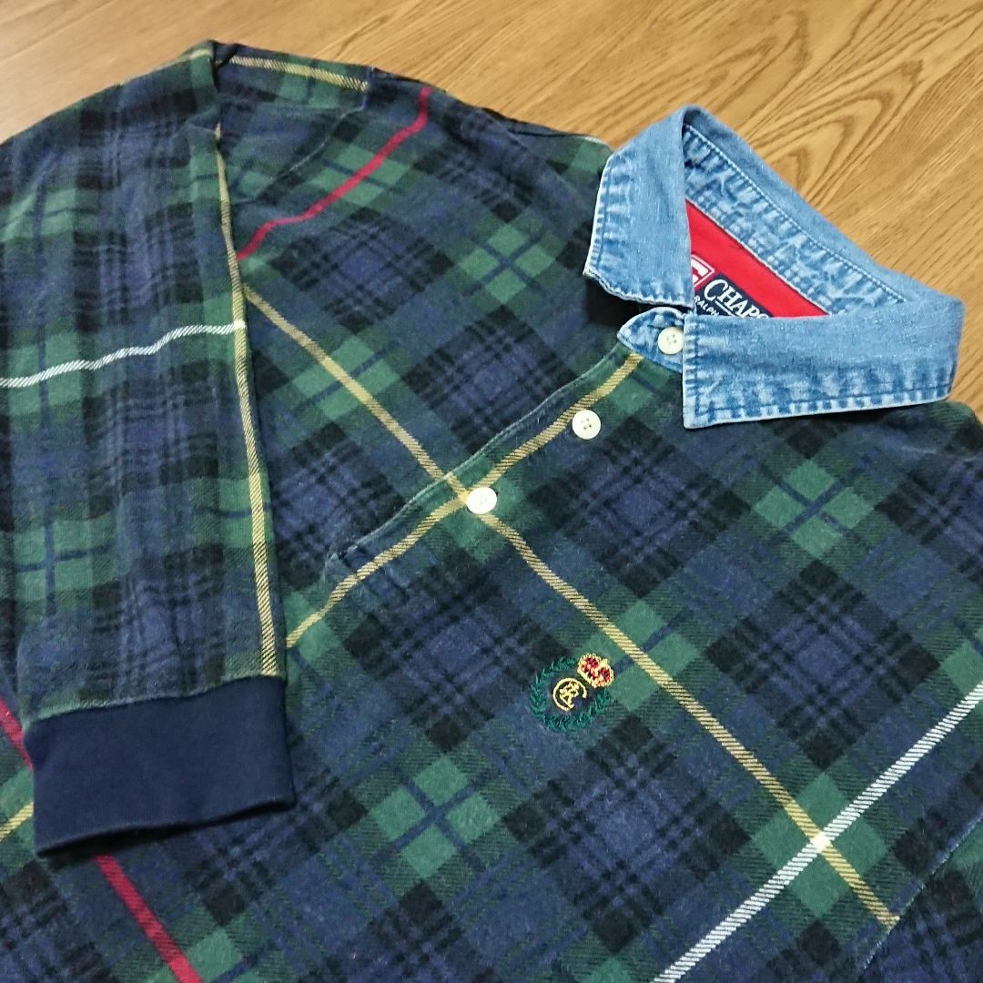 Ralph Lauren - CHAPS Ralph Lauren 襟デニム ラガーシャツ Ralph Lauren - CHAPS Ralph Lauren 襟デニム ラガーシャツ