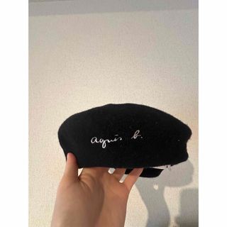 agnes b. - アニエスb☆ベレー帽◼️黒☆トカゲ刺繍◼️フランス agnes b. - アニエスb☆ベレー帽◼️黒☆トカゲ刺繍◼️フランス