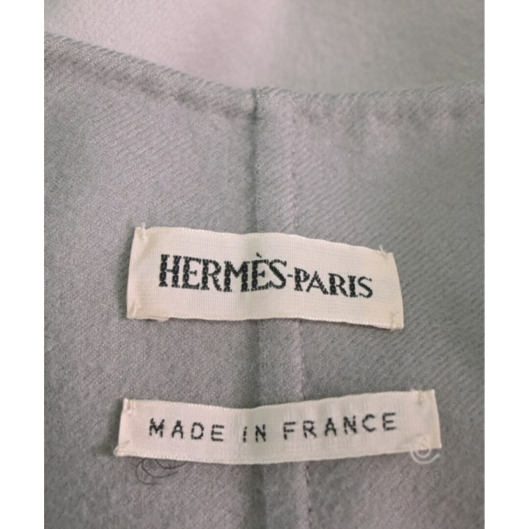 HERMES - HERMES エルメス ノーカラージャケット 38(S位) ライト HERMES - HERMES エルメス ノーカラージャケット 38(S位) ライト