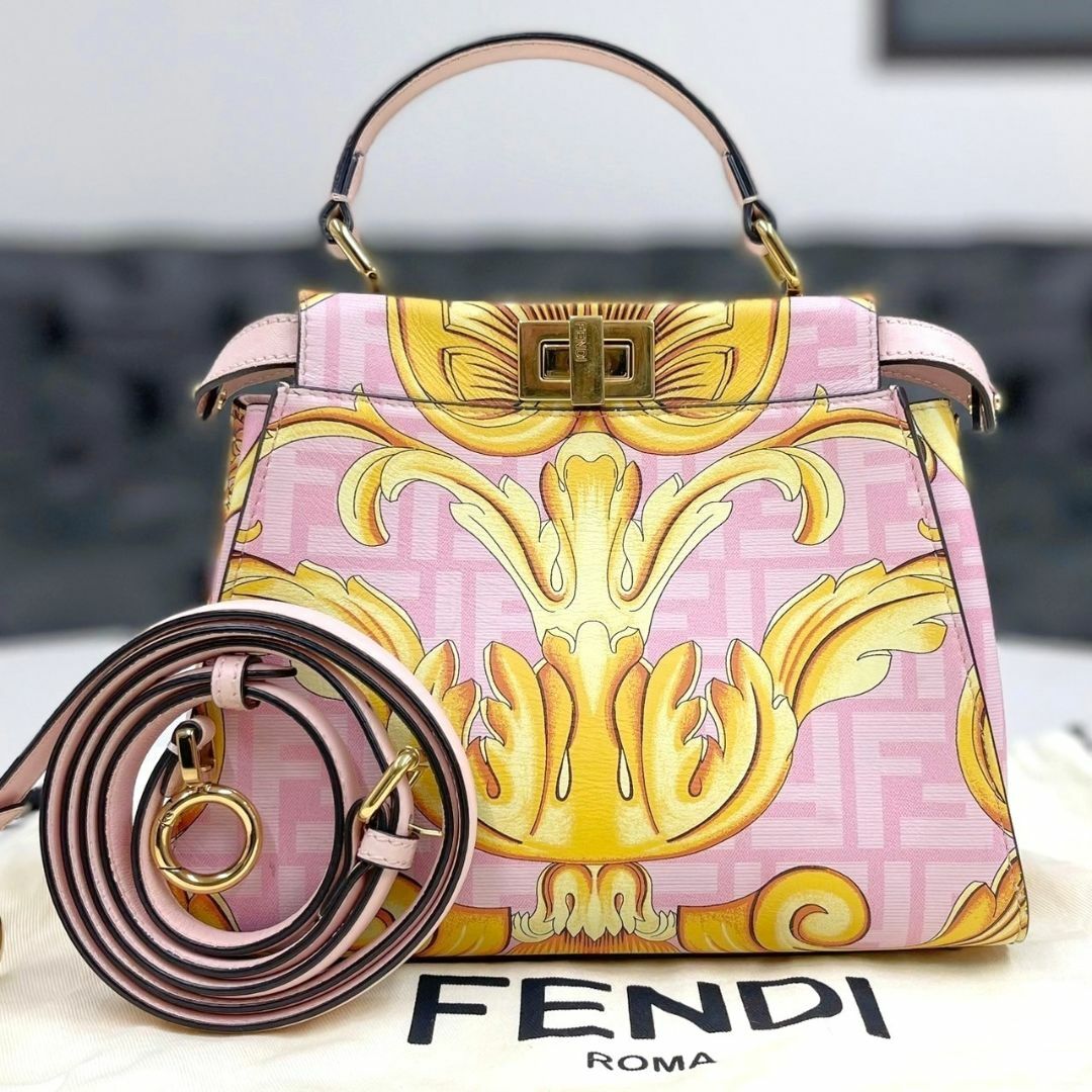 FENDI - 美品☆ フェンディ×ヴェルサーチェ ミニ ピーカブー FENDI - 美品☆ フェンディ×ヴェルサーチェ ミニ ピーカブー