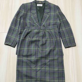 ヴィンテージ(VINTAGE)の美品 MELANGEメラーンジュ ジャケット スカート グリーン 古着 レトロ(その他)