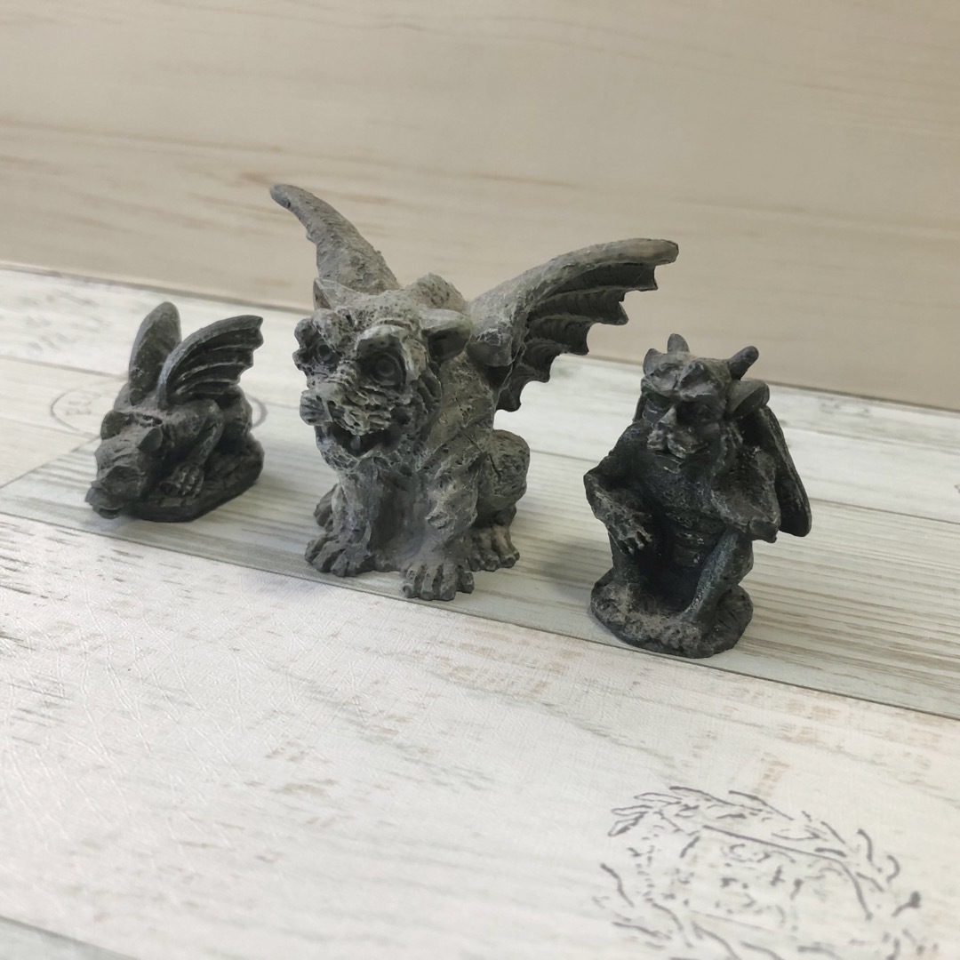 かわいい！ ガーゴイル フィギュア 置物 ミニガーゴイル gargoyle 3個セット ギター