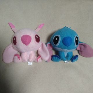 リロアンドスティッチ(リロ&スティッチ)のリロ&スティッチ マスコット キーホルダー 2点(キャラクターグッズ)