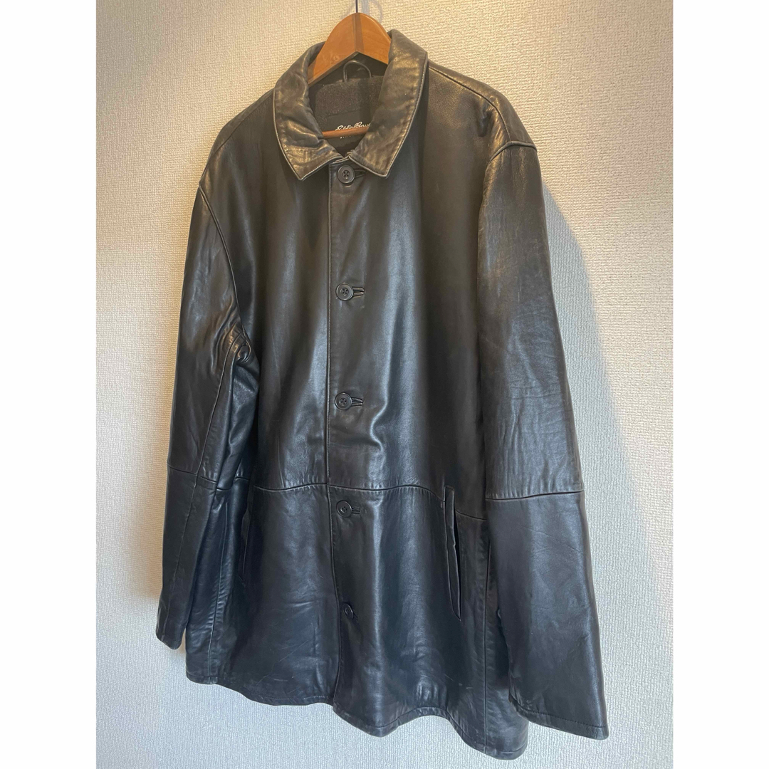 Eddie Bauer レザーコート XL VINTAGE ブラック ジャケット/アウター Eddie Bauer レザーコート XL VINTAGE ブラック ジャケット/アウター