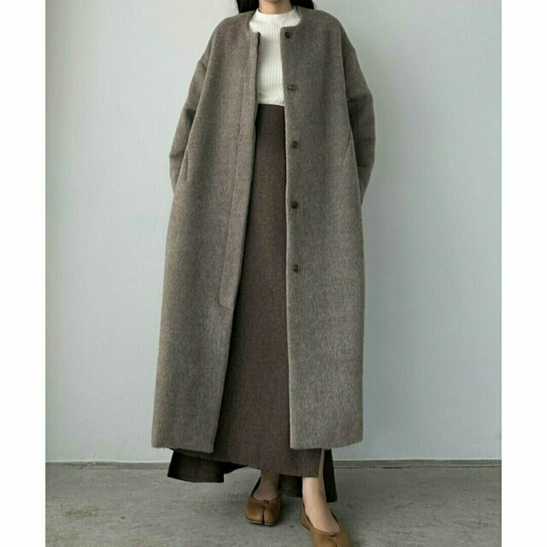louren モヘヤシャギーロングコート【3月末まで出品】 LOULOU WILLOUGHBY ノーカラーコート コート 「LOULOU