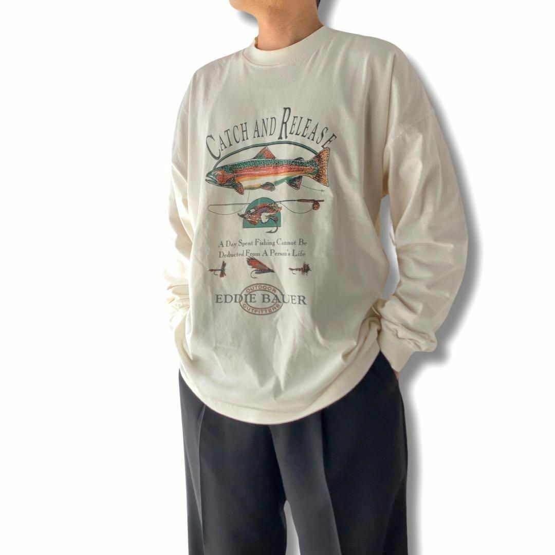 Eddie Bauer - 80s カナダ製 エディーバウアー ビンテージ 長袖 Eddie Bauer - 80s カナダ製 エディーバウアー ビンテージ 長袖