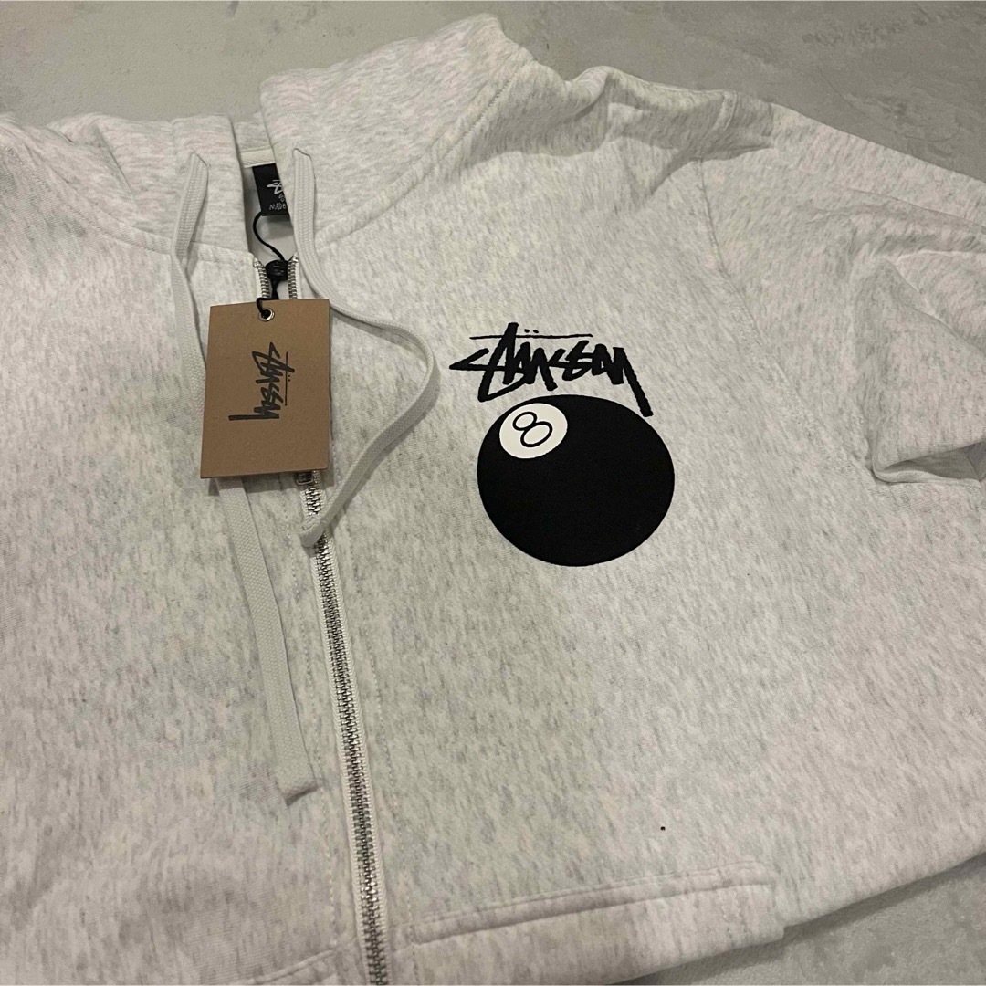 ステューシー 8BALL ジップ パーカー グレー スウェットパーカー L ステューシー 8BALL ジップ パーカー グレー スウェットパーカー L
