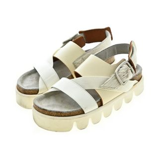 HenderScheme】【新品未使用】ホワイト 牛革 サボサンダル サイズ1 HenderScheme】【新品未使用】ホワイト 牛革 サボサンダル サイズ1
