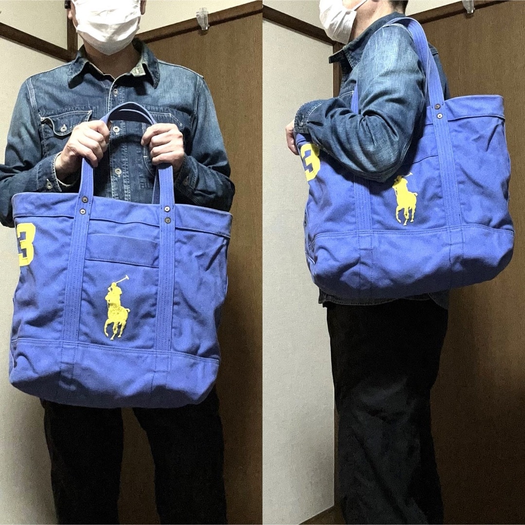 大ぶり!ポロラルフローレン 中古古着キャンバストートバッグ 大ぶり!ポロラルフローレン 中古古着キャンバストートバッグ