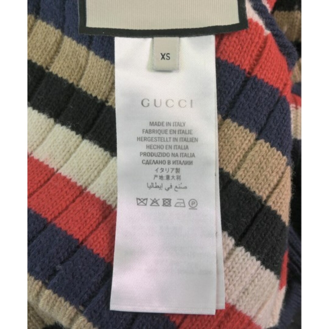 GUCCI - GUCCI グッチ カーディガン XS 紺xベージュx赤等 GUCCI - GUCCI グッチ カーディガン XS 紺xベージュx赤等