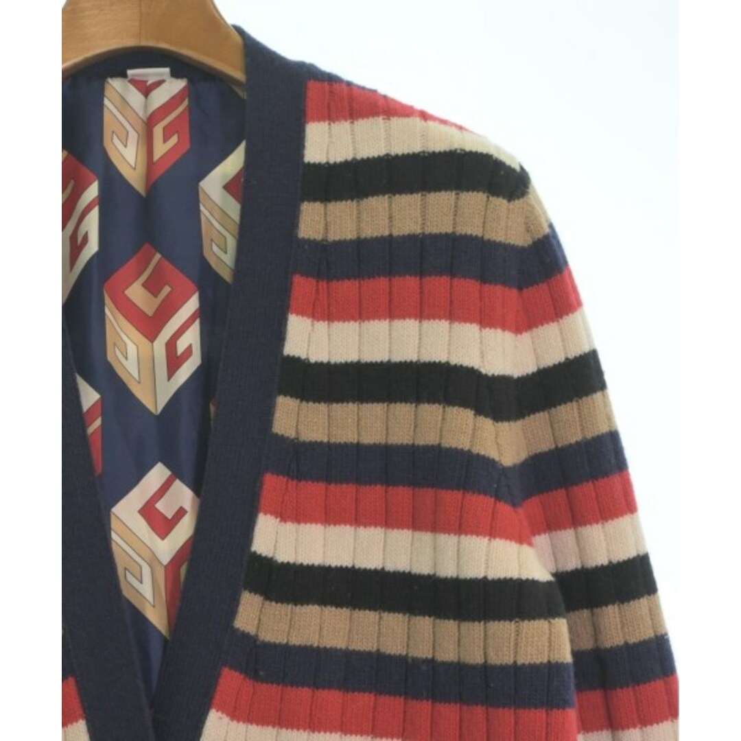 GUCCI - GUCCI グッチ カーディガン XS 紺xベージュx赤等 GUCCI - GUCCI グッチ カーディガン XS 紺xベージュx赤等