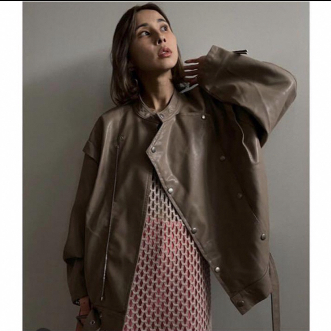 Ameri VINTAGE - AMERI レトロフェイクレザージャケットの通販 Ameri VINTAGE - AMERI レトロフェイクレザージャケットの通販