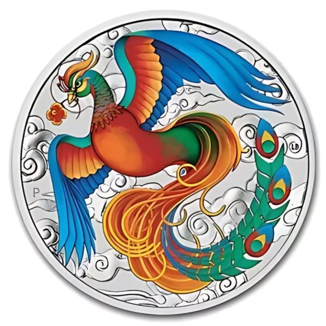 2022年 不死鳥 フェニックス カラー版銀貨 1オンス銀貨 純銀コイン