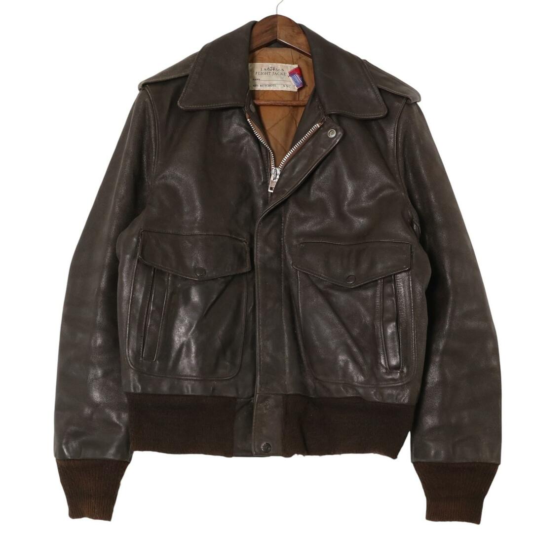 極美品✨Schott A-2 フライトジャケット ブラック とい 極美品✨Schott A-2 フライトジャケット ブラック とい