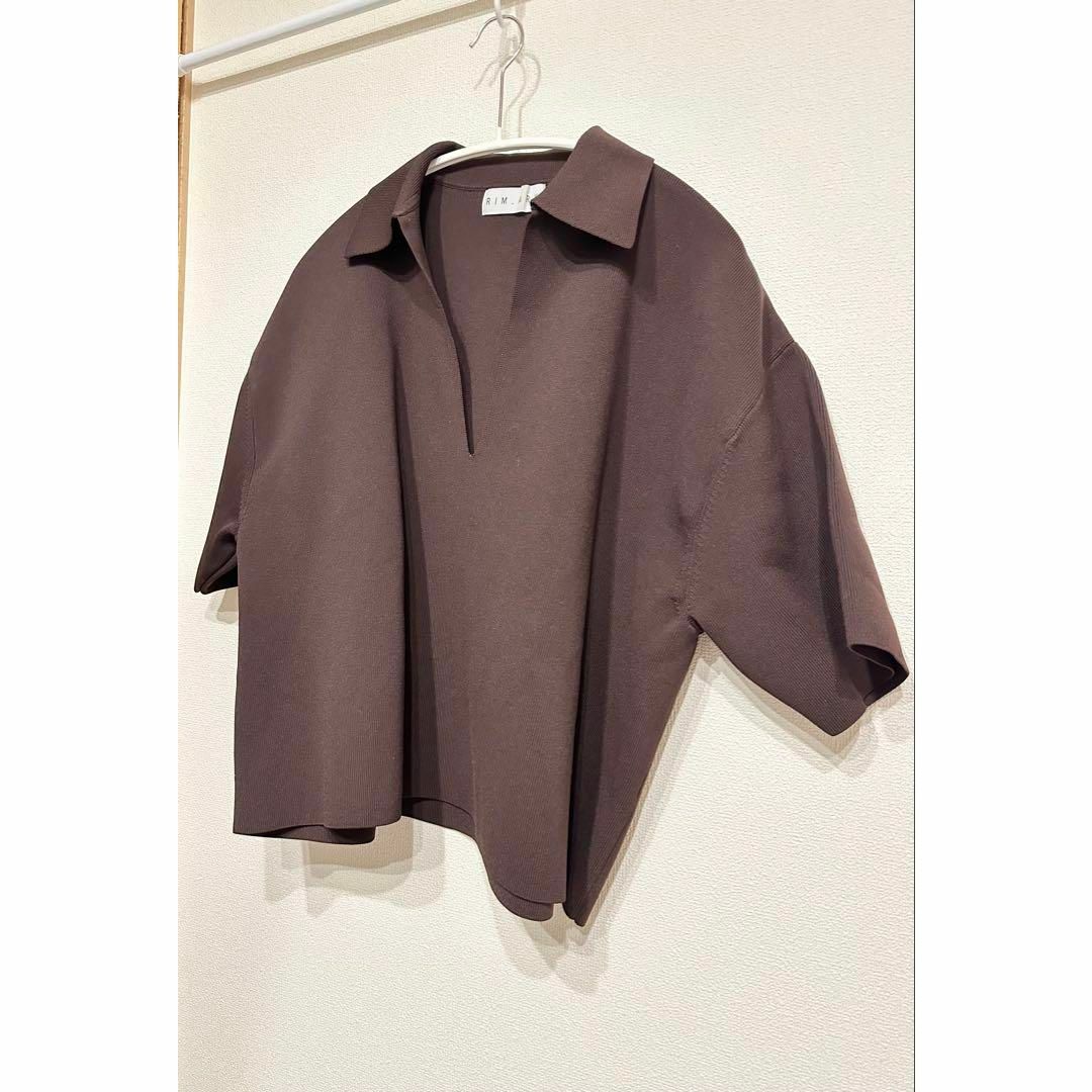RIM.ARK - ⭐️RIM.ARK ⭐️Wide skipper knit top ブラウン フ