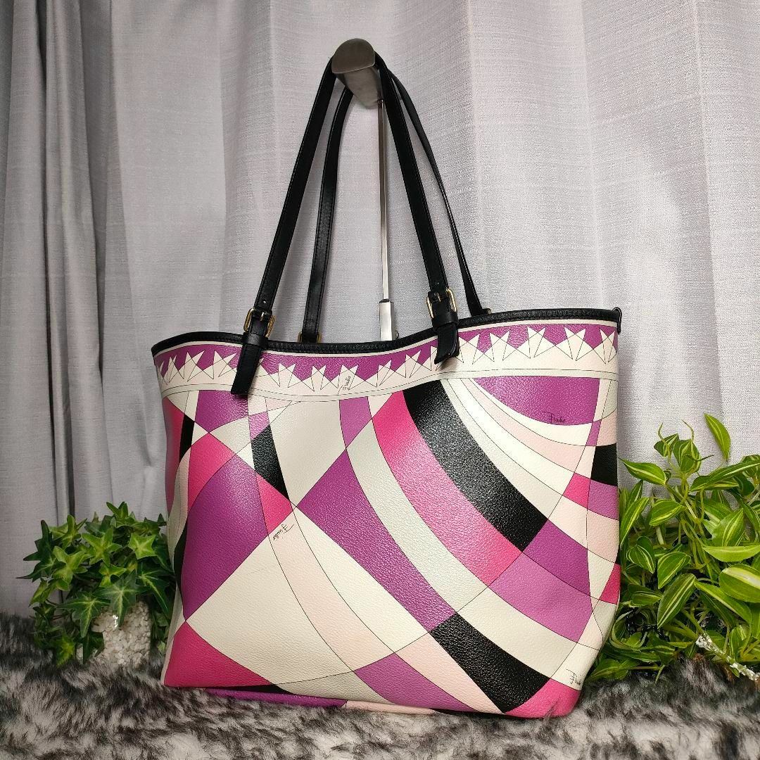 EMILIO PUCCI - エミリオプッチ トートバッグ ピンク 総柄 EMILIO PUCCI - エミリオプッチ トートバッグ ピンク 総柄