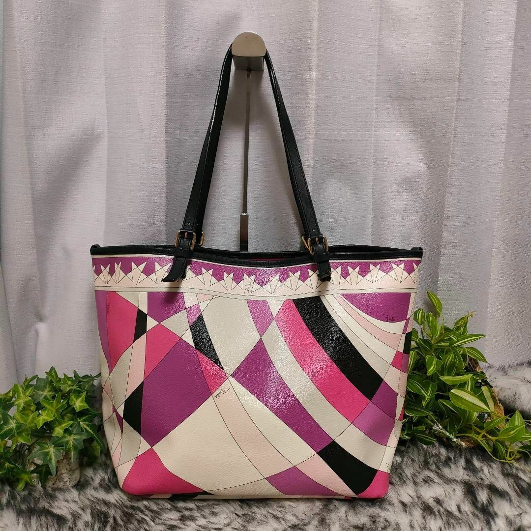 EMILIO PUCCI - エミリオプッチ トートバッグ ピンク 総柄 EMILIO PUCCI - エミリオプッチ トートバッグ ピンク 総柄