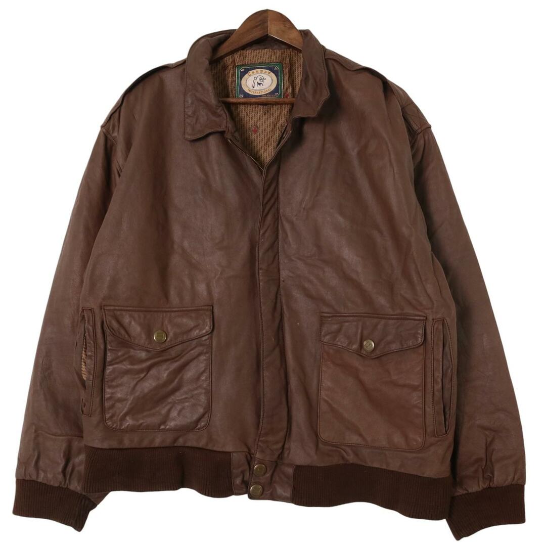 Cougar A-2 レザーフライトジャケット ブラウン (メンズ L) 中古 Cougar A-2 レザーフライトジャケット ブラウン (メンズ L) 中古