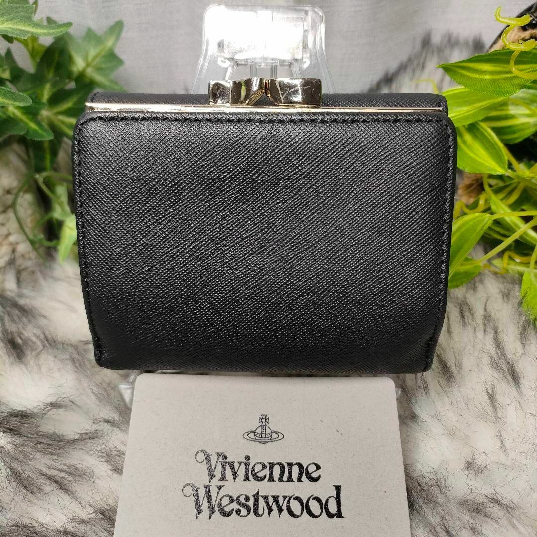 美品✨ VivienneWestwood 三つ折り財布 がま口 ブラック 黒 金 美品✨ VivienneWestwood 三つ折り財布 がま口 ブラック 黒 金