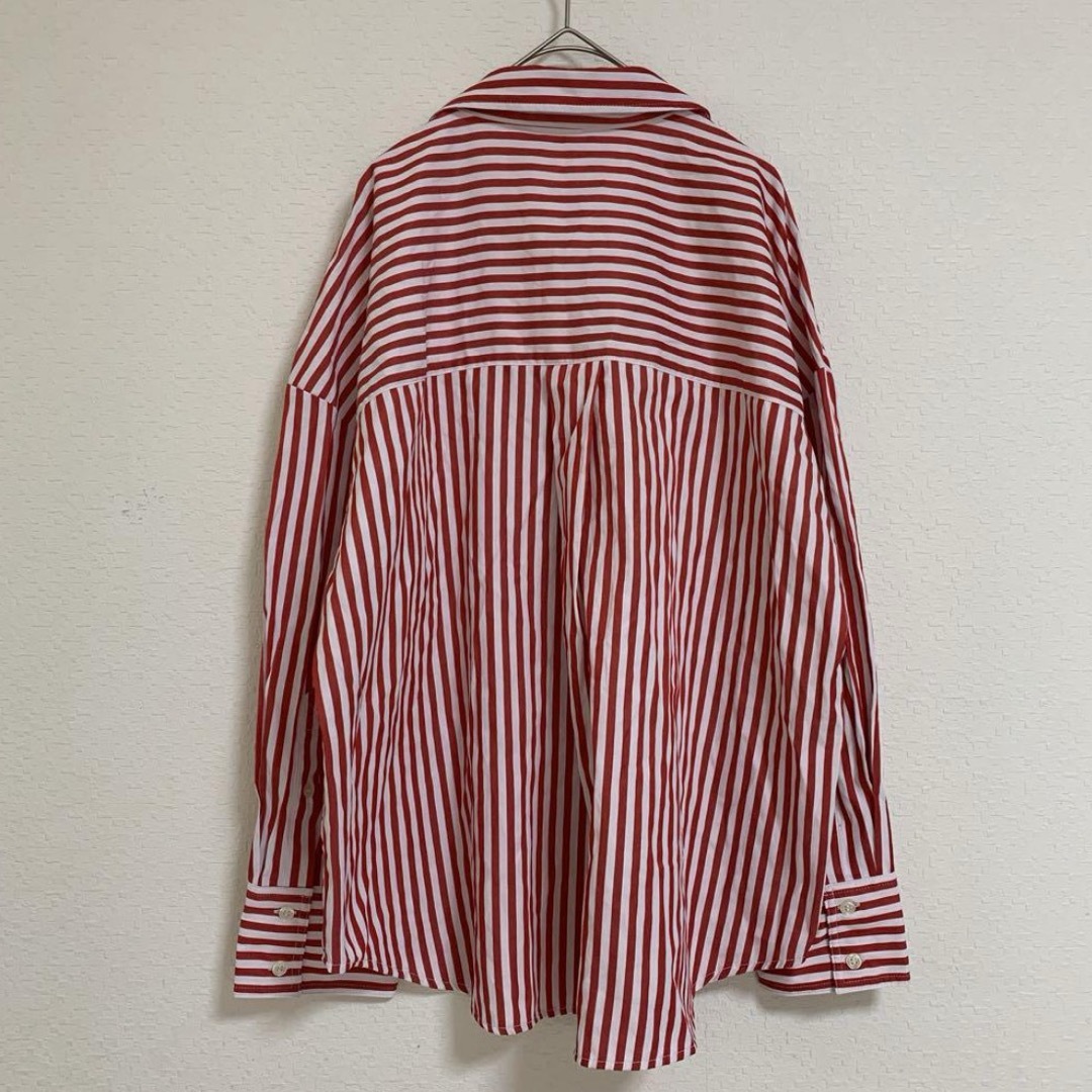 ZARA - ZARA レッド ストライプシャツ レディース Mの通販 by ZARA - ZARA レッド ストライプシャツ レディース Mの通販 by