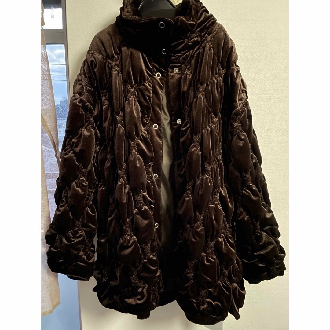 Ameri アメリ ブラウンVELOUR QUILTING BLOUSON Ameri アメリ ブラウンVELOUR QUILTING BLOUSON