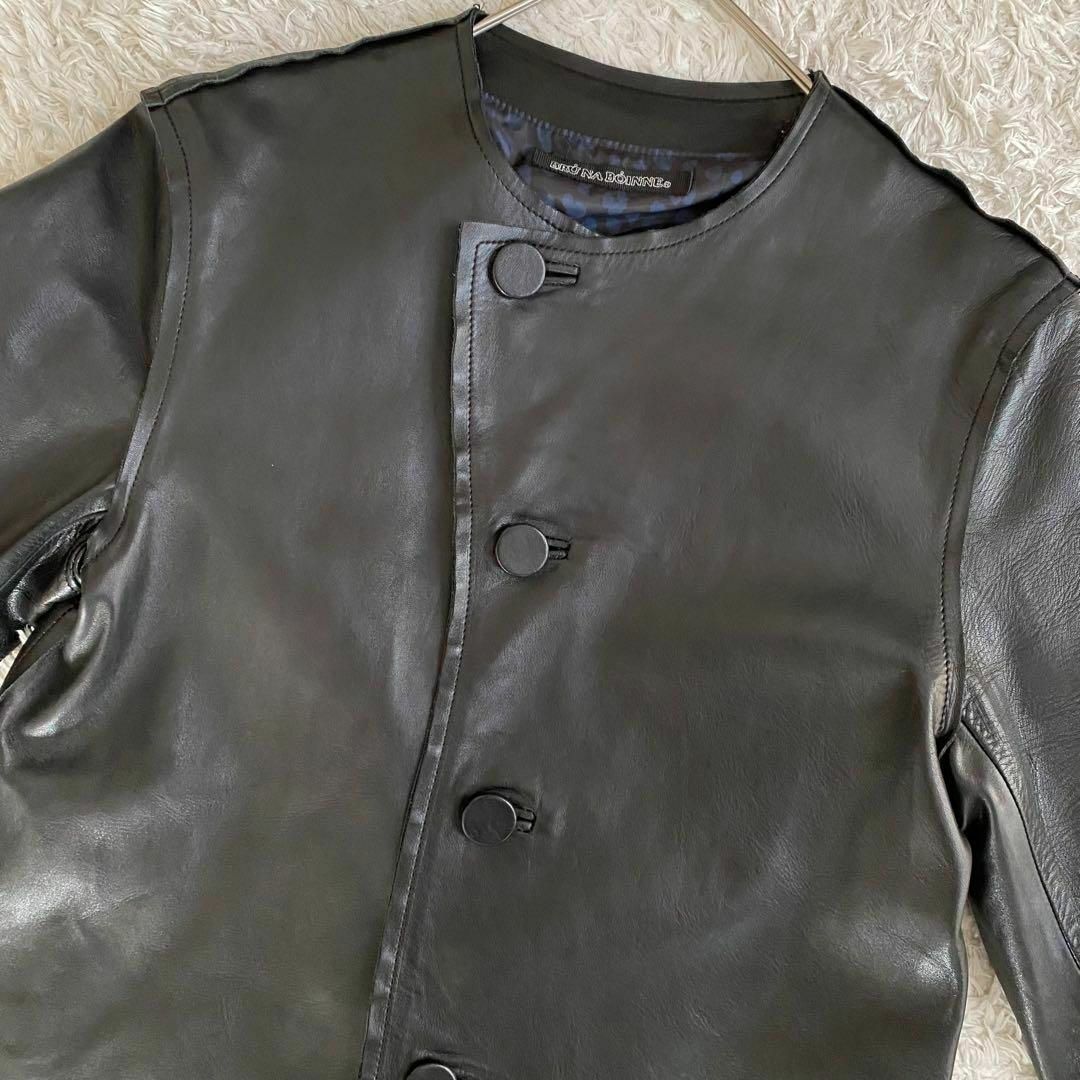 ☆美品 ブルーナボイン レザージャケット 馬革 ノーカラー ☆美品 ブルーナボイン レザージャケット 馬革 ノーカラー
