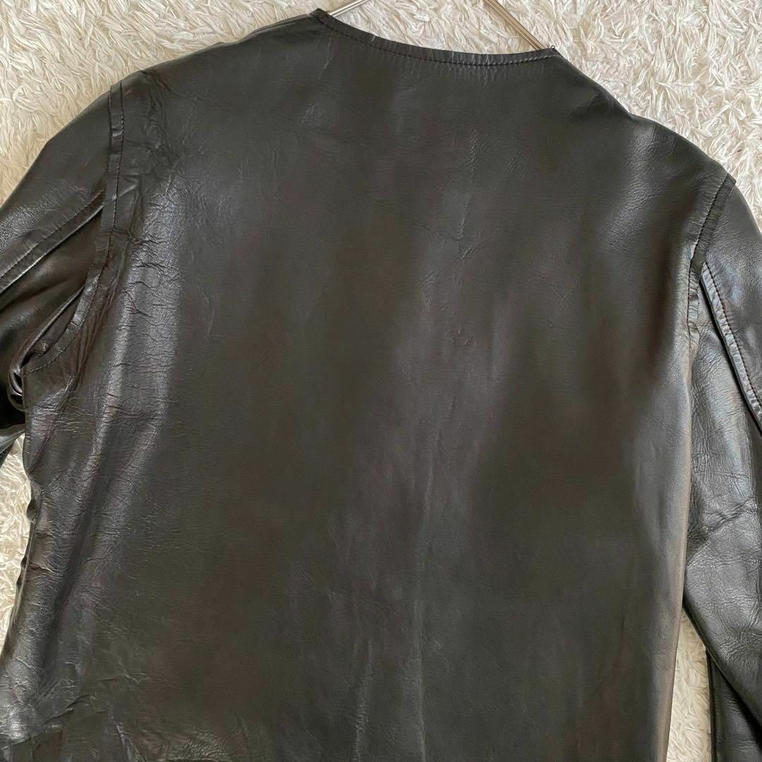 ☆美品 ブルーナボイン レザージャケット 馬革 ノーカラー ☆美品 ブルーナボイン レザージャケット 馬革 ノーカラー