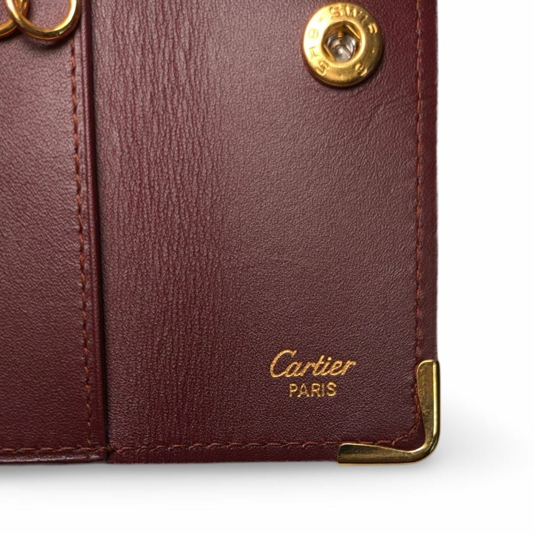 新品未使用】Cartierカルティエ マスト キーケース 4連 ボルドー 新品未使用】Cartierカルティエ マスト キーケース 4連 ボルドー