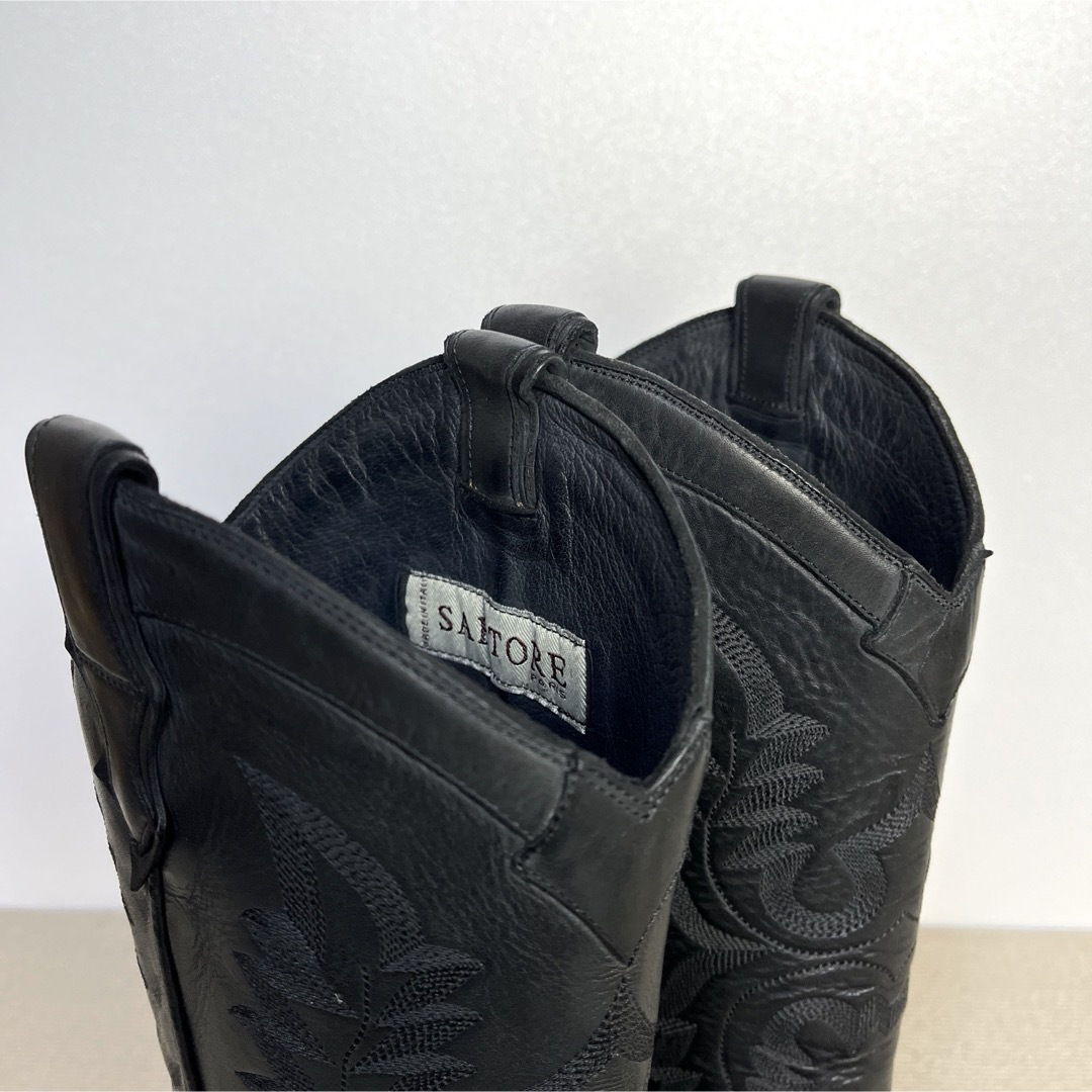 37.5 SARTORE ウエスタン ロングブーツ 黒 24.5 アンティーク 37.5 SARTORE ウエスタン ロングブーツ 黒 24.5 アンティーク
