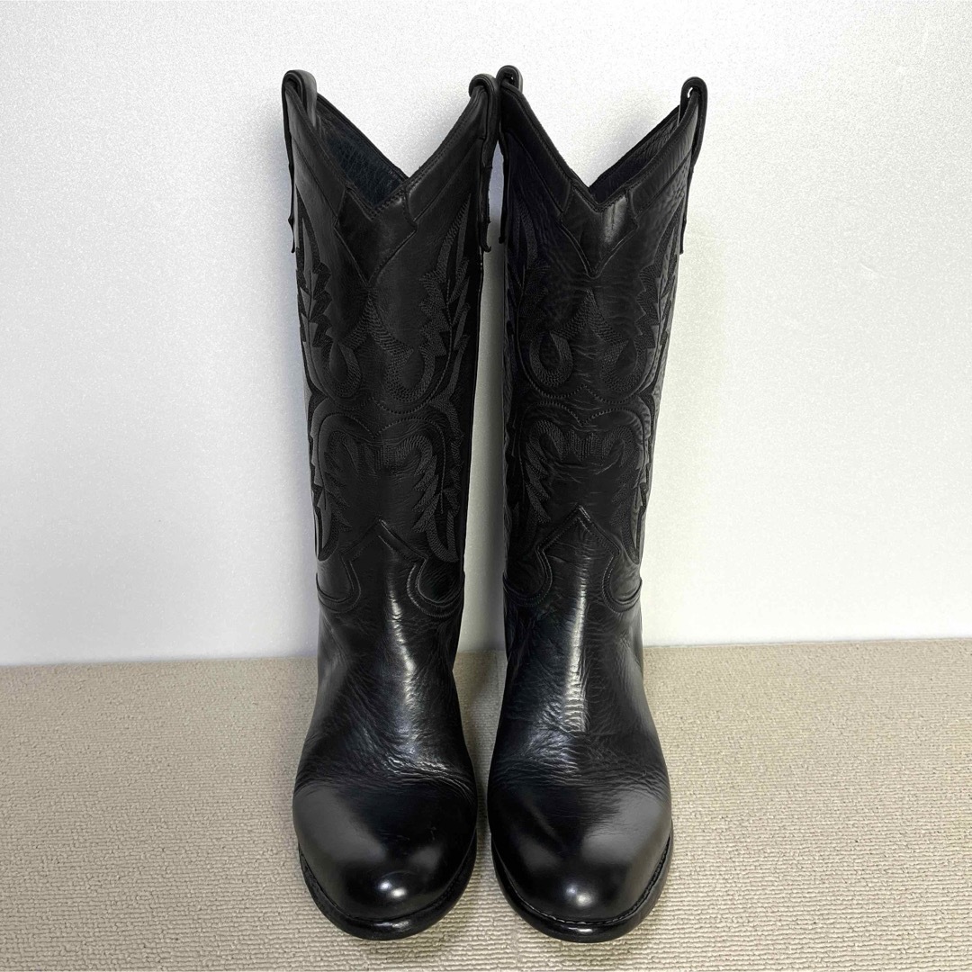 37.5 SARTORE ウエスタン ロングブーツ 黒 24.5 アンティーク 37.5 SARTORE ウエスタン ロングブーツ 黒 24.5 アンティーク