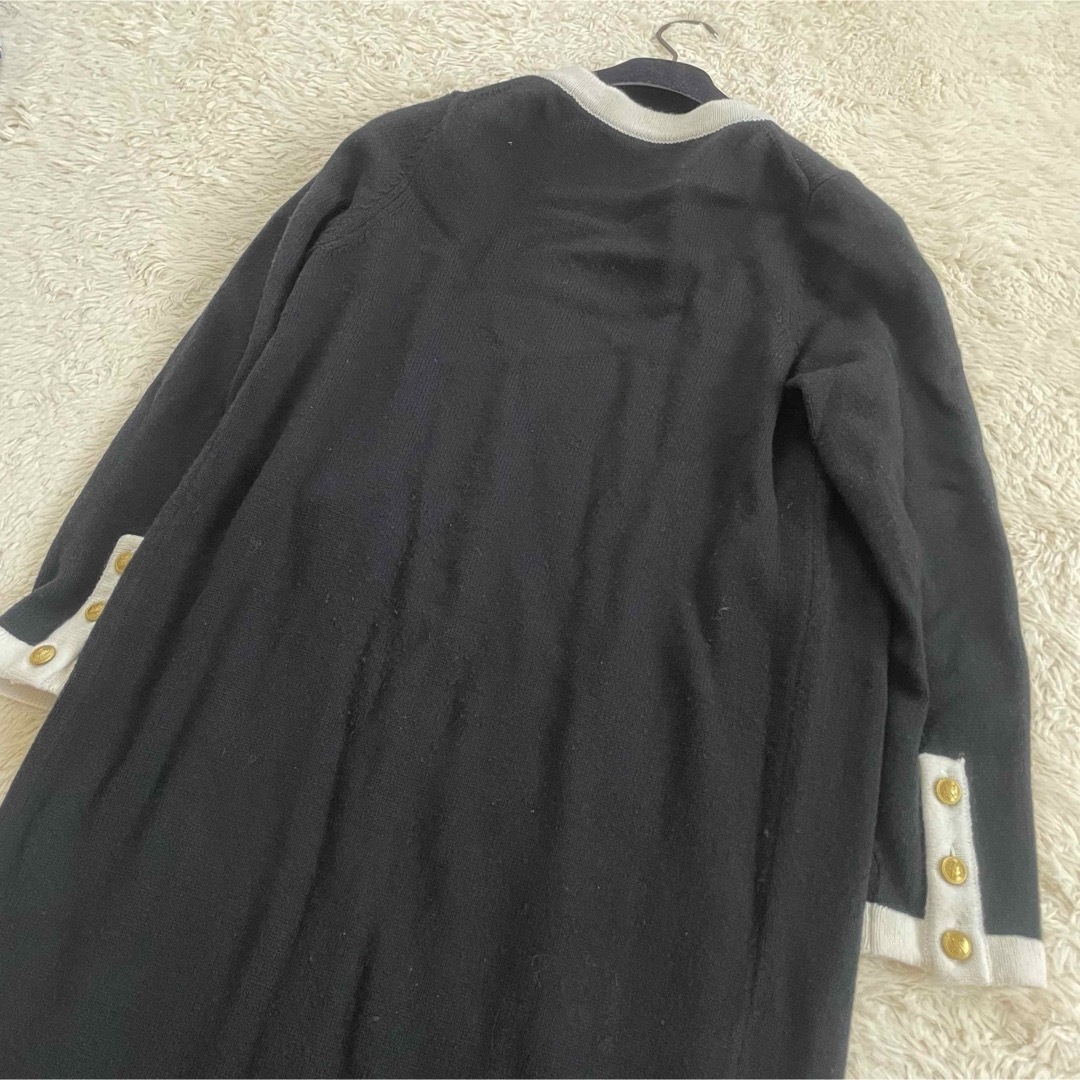 マディソンブルー カシミヤ混 ノーカラーロングニット マディソンブルー カシミヤ混 ノーカラーロングニット