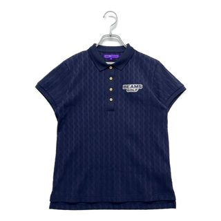 ビームス(BEAMS)のcoco 中古 ビームスゴルフ BEAMSGOLF レディース 半袖ポロシャツ M 紺 ネイビー ストライプ ケーブル柄(ウエア)