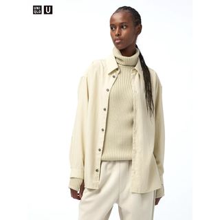 ユニクロ(UNIQLO)のユニクロ　ドレープシャツ　Mサイズ(シャツ/ブラウス(長袖/七分))