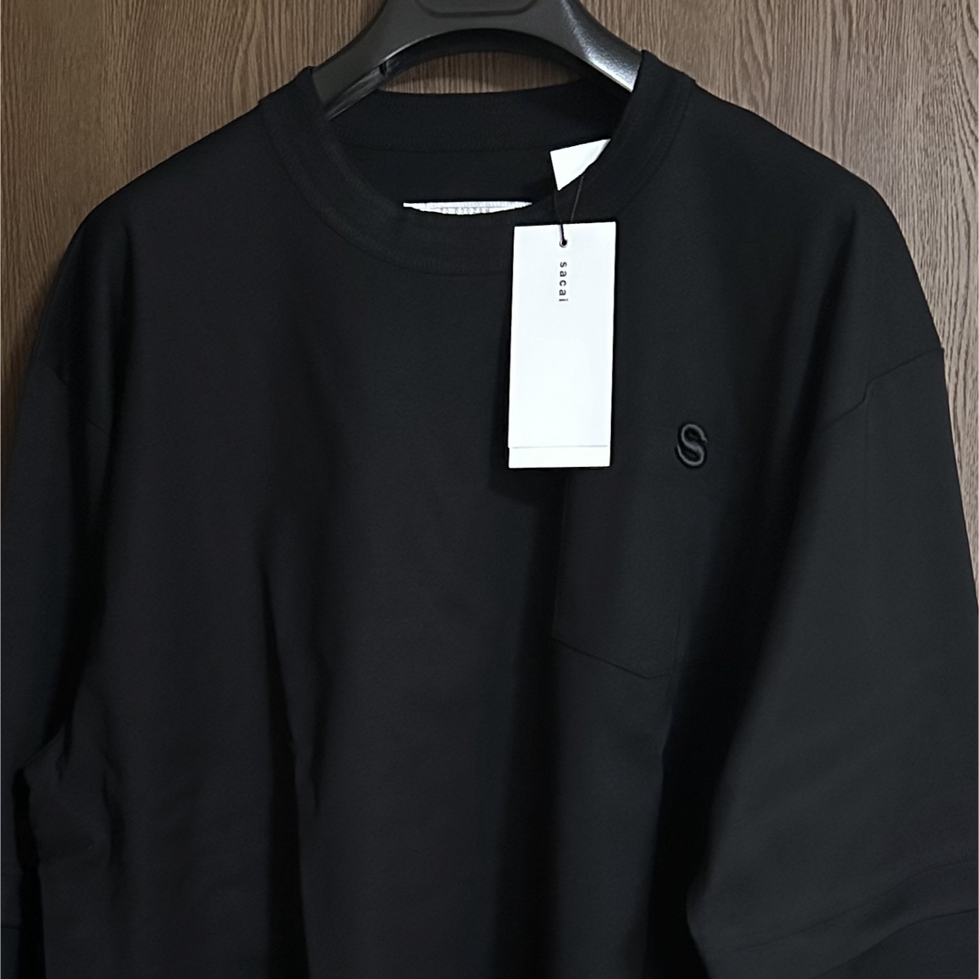 黒4新品 sacai S ロゴ パッチ ロング Tシャツ 長袖 メンズ 黒4新品 sacai S ロゴ パッチ ロング Tシャツ 長袖 メンズ