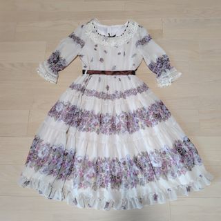 Innocent World｜アンティークパンジーシフォンドレス（再販