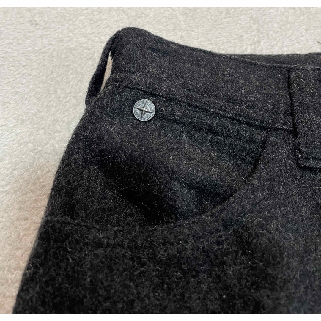 90s STONE ISLAND 圧縮ウールパンツ チャコールグレー 42 90s STONE ISLAND 圧縮ウールパンツ チャコールグレー 42