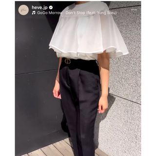 heve ヘイブ オーガンジーシフォントップス(カットソー(半袖/袖なし))