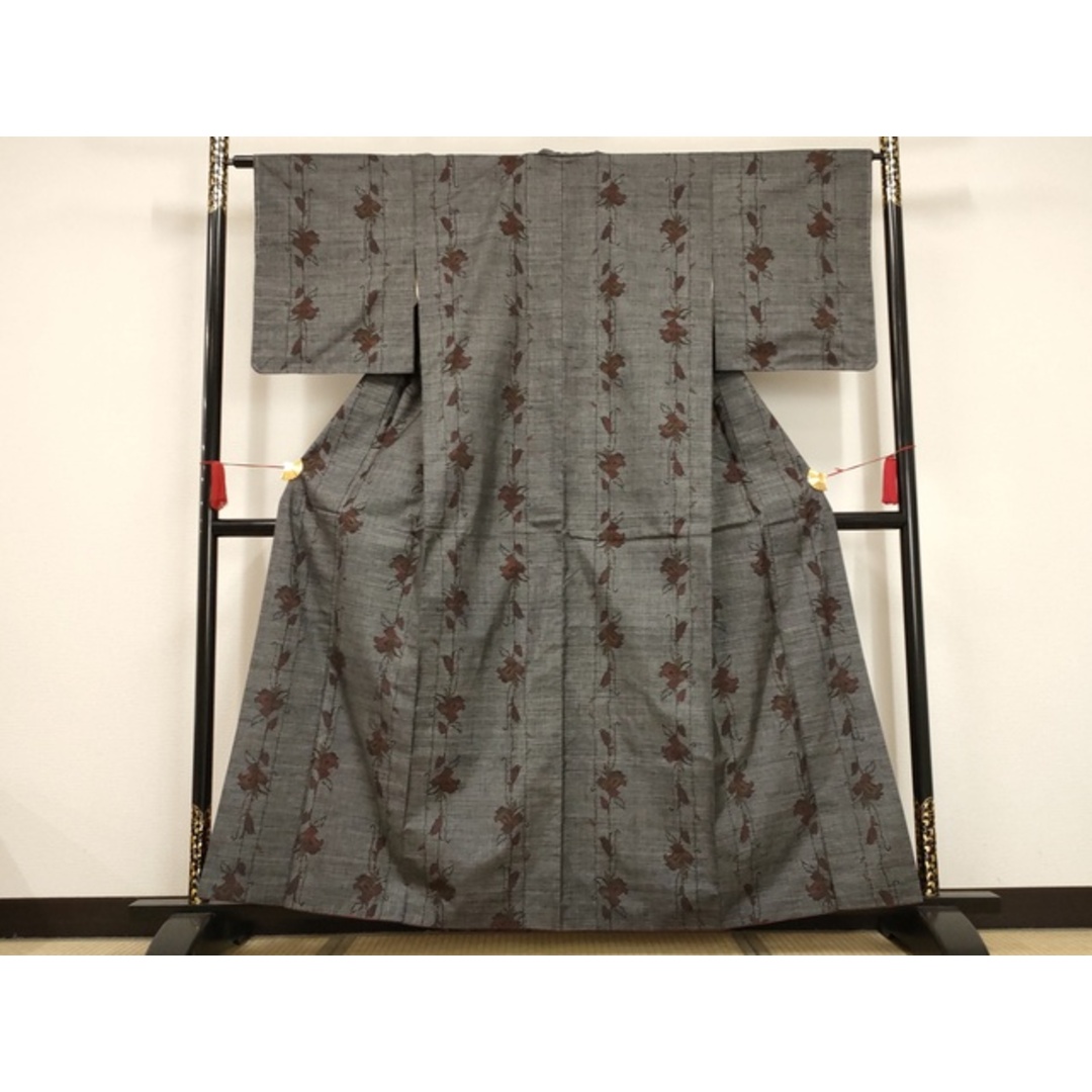 平和屋着物■本場大島紬　花間道　正絹　逸品　AAAM1559Agk