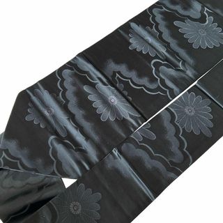 帯　弔辞　和服　黒　名古屋帯　作り帯　葬式　和柄　おび　冠婚葬祭(帯)