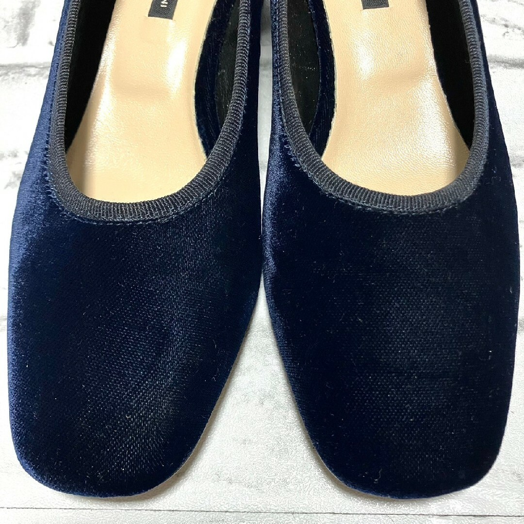 ✦極美品✦ FABIO RUSCONI ベルベット パンプス ネイビー 36 ✦極美品✦ FABIO RUSCONI ベルベット パンプス ネイビー 36