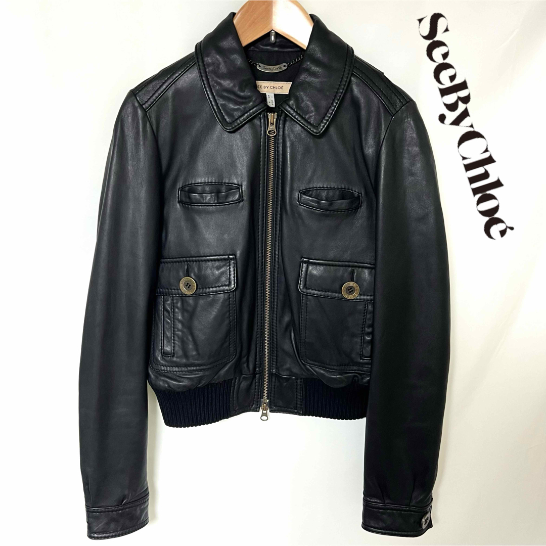 SEE BY CHLOE レザージャケット 本革 ブラック SEE BY CHLOE レザージャケット 本革 ブラック
