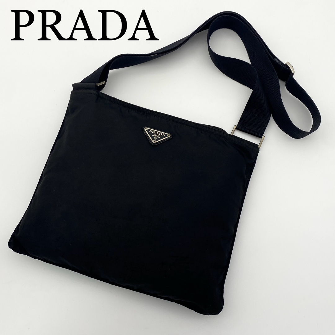 PRADA ショルダーバッグ 三角ロゴ ナイロン×レザー テスート PRADA ショルダーバッグ 三角ロゴ ナイロン×レザー テスート