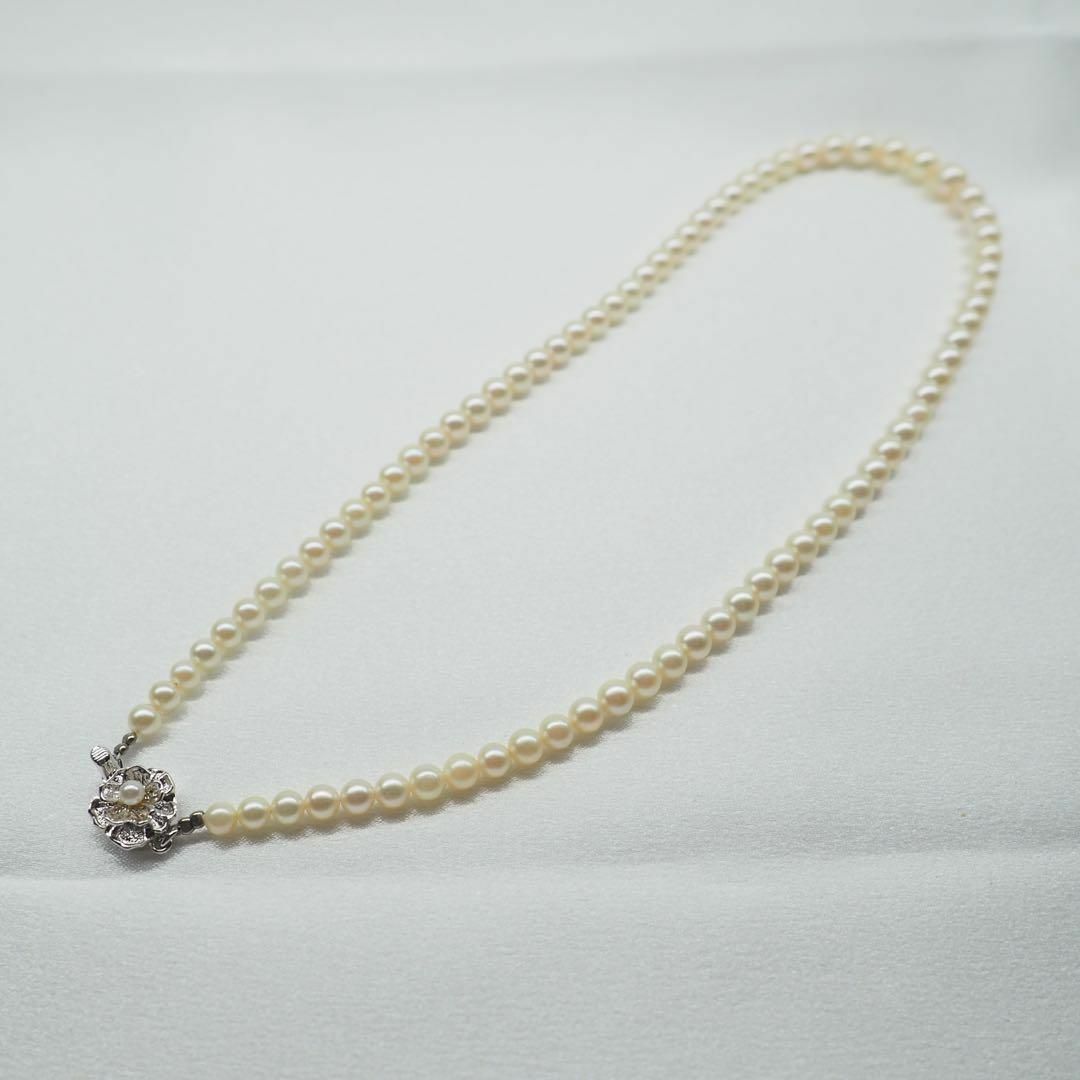 パールネックレス あこや 本真珠 silver刻印 46cm 極美品