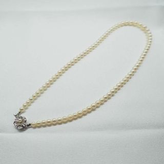 パールネックレス あこや 本真珠 silver刻印 46cm 極美品(ノーカラージャケット)