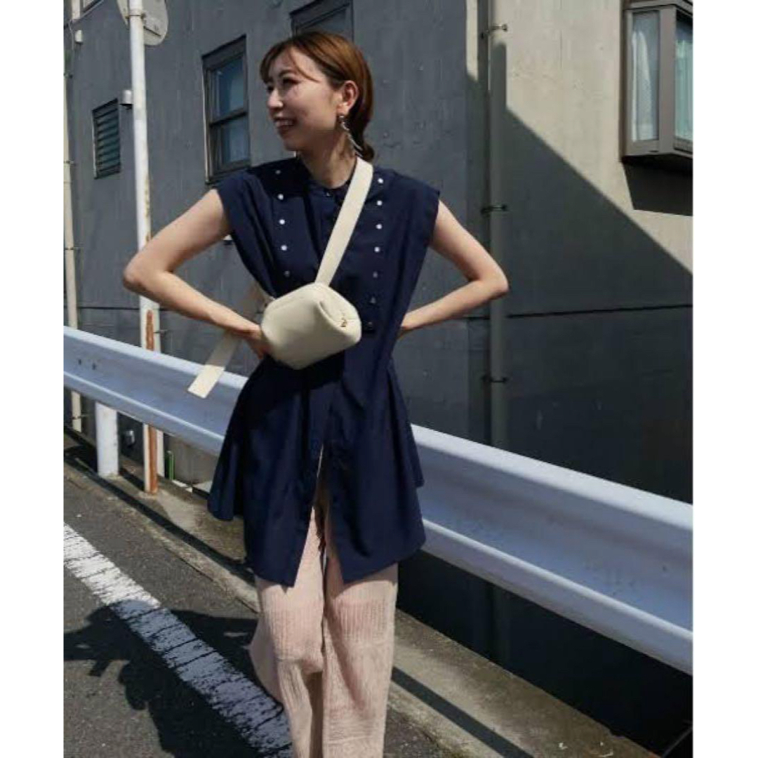 Ameri VINTAGE - MEDI BUTTON TUNIC SHIRT ネイビー の通販 by