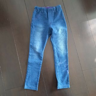 アナスイミニ　新品　130  蝶　刺繍　デニム暖パン　パンツ 無料配達 新品 アナスイミニ 130 ボトムス - パンツ デニム暖